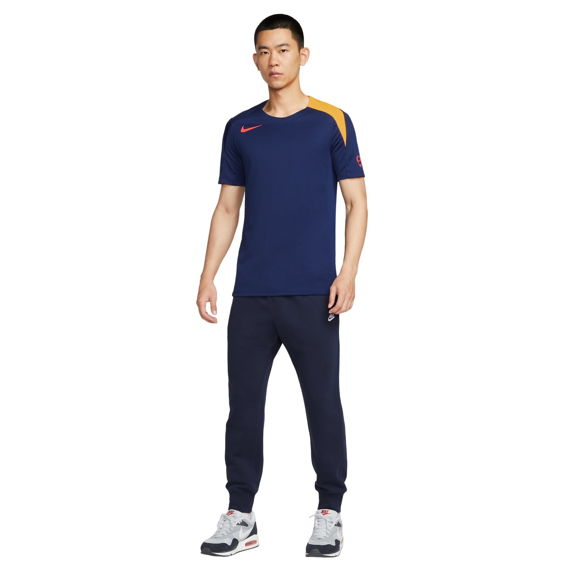 Nike Strike Dri-Fit Short-Sleeve Soccer Top 'Blue Void Laser Orange' HV6401-492