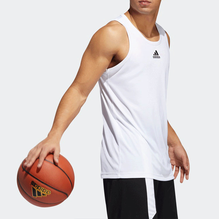 adidas Printing Logo Basketball Sports Vest White EJ5612