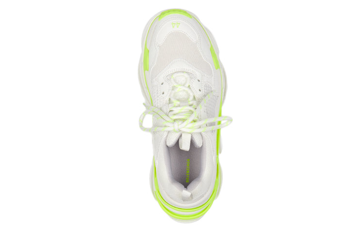 (WMNS) Balenciaga Triple S Sneakers 'White Fluorescent Yellow' 524039W2CA37390