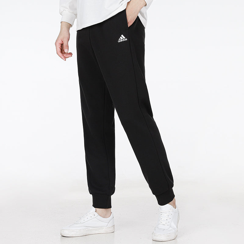 Men's adidas Sl Ft Tc Pt Logo Knit Sports Bundle Feet Long Pants/Trousers Black HN3552
