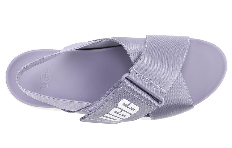 (WMNS) UGG La Breeze Open Toe Thick Sole Sports Sandals White Purple 'Black White' 1117354-JGL