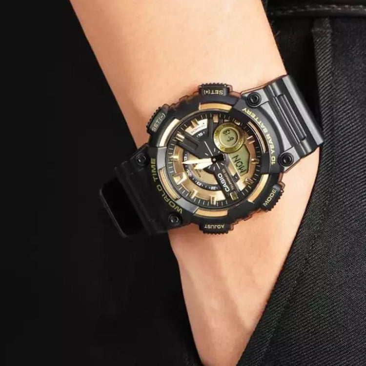 CASIO G Shock Quartz Sports Mens Black Analog AEQ-110BW-9A
