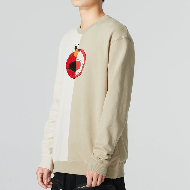 Men's adidas U JF SS Sweat Sports Colorblock Casual Round Neck Creamy White HM9944