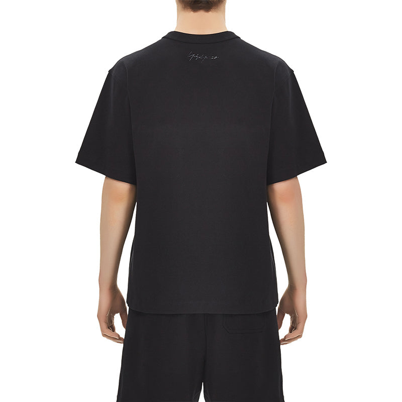 Men's Y-3 Alphabet Logo Casual Short Sleeve Black T-Shirt FP8696