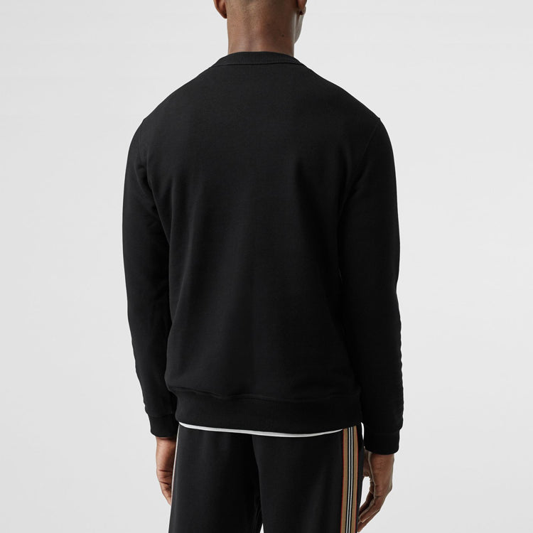 Men's Burberry Alphabet Round Neck Pullover Long Sleeves Black 80244431