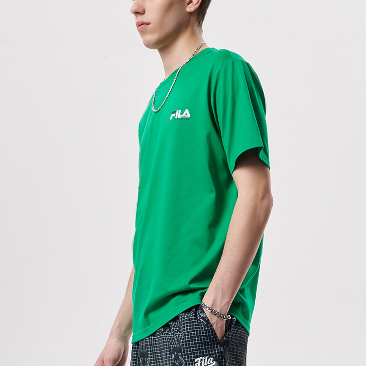 Men's FILA FUSION Baseball Sports Printing Round Neck Short Sleeve Green T-Shirt T11M132105F-GN