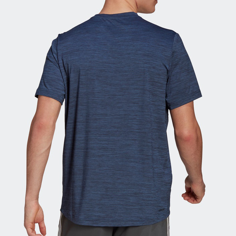 adidas M Ht El Tee Casual Sports Breathable Quick Dry Short Sleeve Navy Blue GM2133