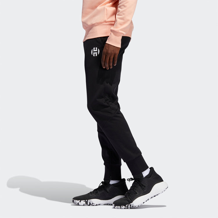 adidas Harden Fle logo Bundle Feet Casual Basketball Sports Long Pants Black FH7744