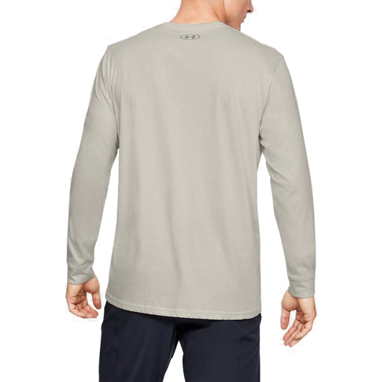 Men's Under Armour Half Logo Training Sports Long Sleeves T-shirt White 1351624-110