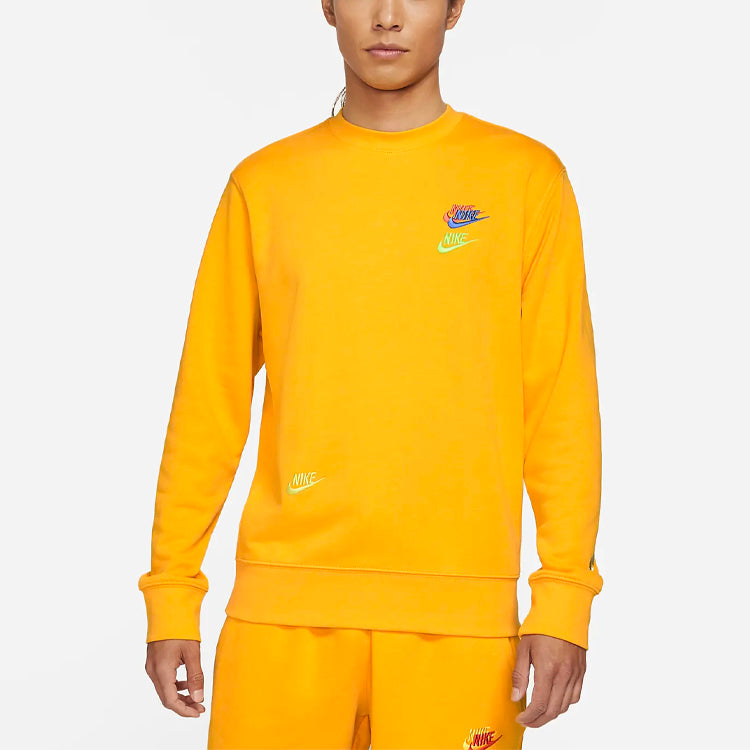 Nike Sportswear Embroidered Pattern Round Neck Pullover 'Yellow' DJ6915-739