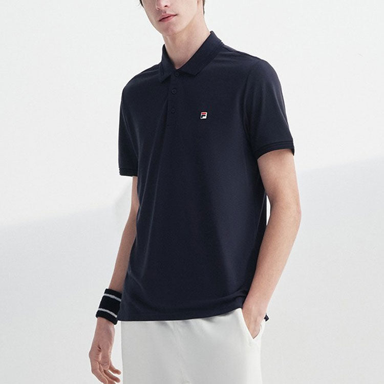 FILA Solid Color Casual Short Sleeve Polo Shirt Blue F11M028106G-NV