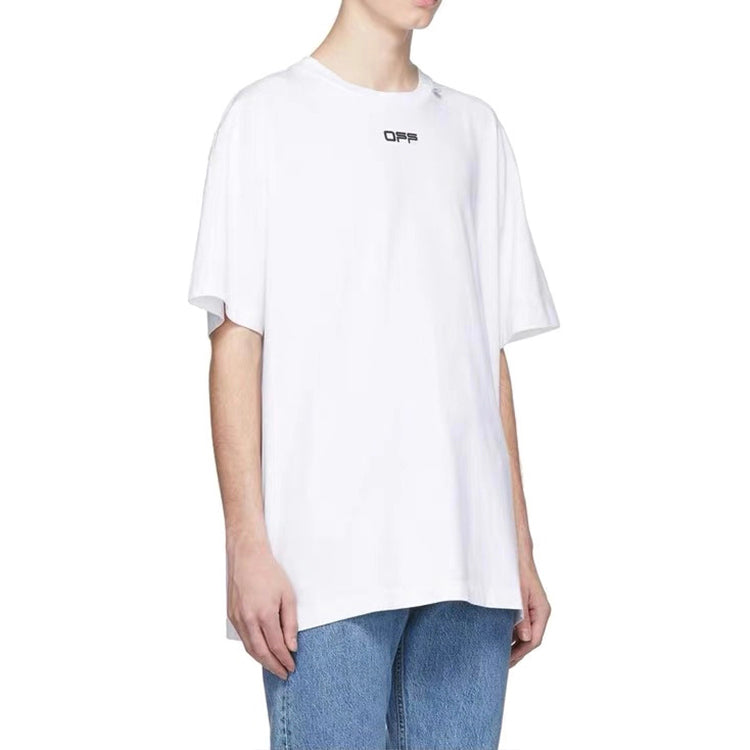 Off-White Wavy Line Logo Basic Alphabet Slogan Short Sleeve Ordinary Version White OMAA027R201850040110