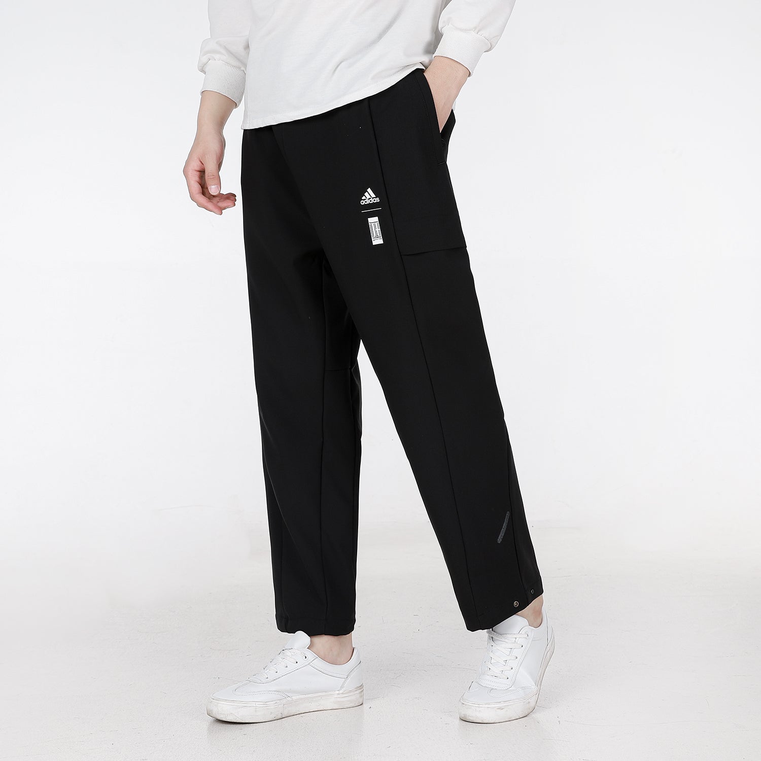 Men's adidas Wj Xia Pnt Martial Arts Series Woven Loose Lacing Sports Pants/Trousers/Joggers Black HE5129