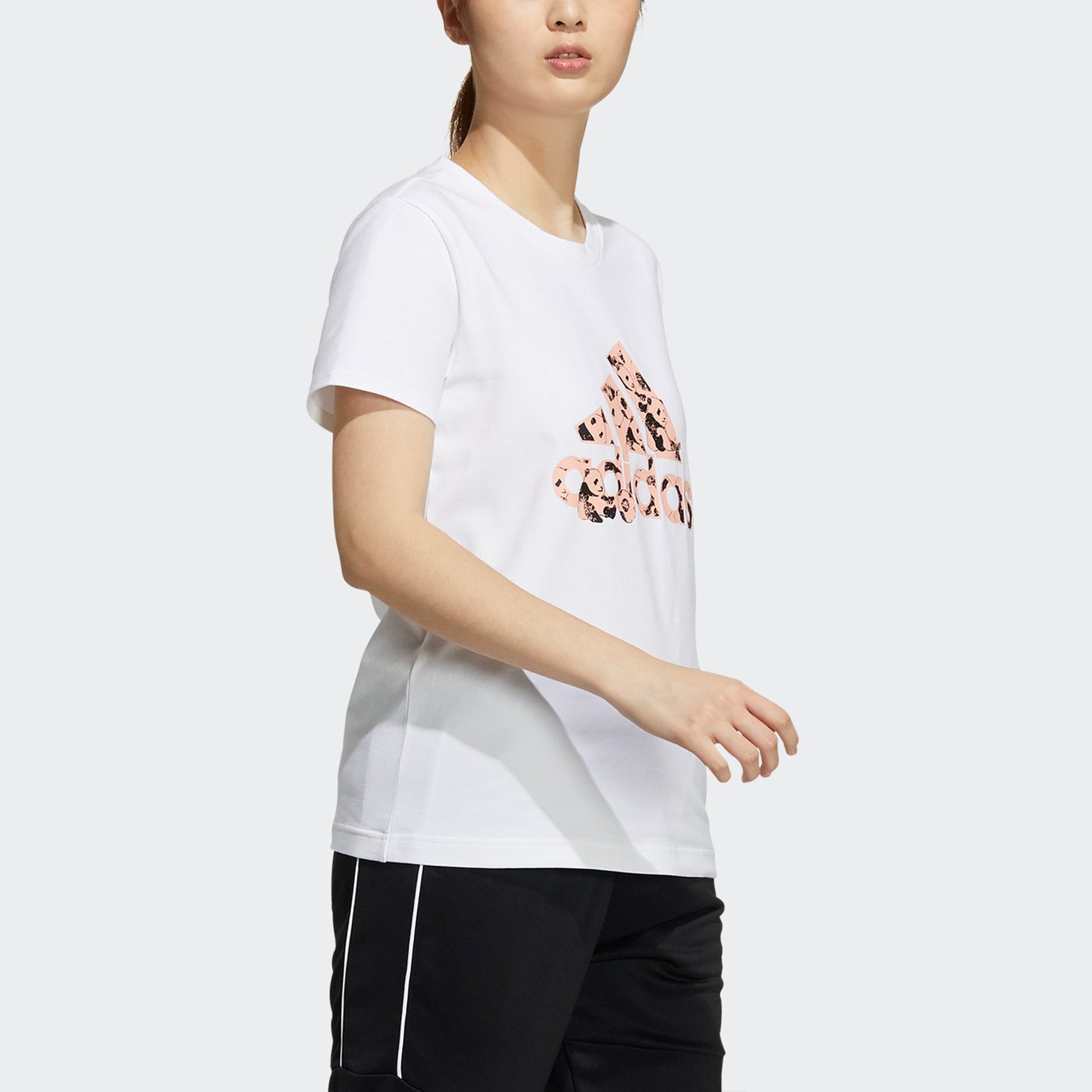 (WMNS) adidas China T-Shirt Asia Sizing 'White Pink' H58191