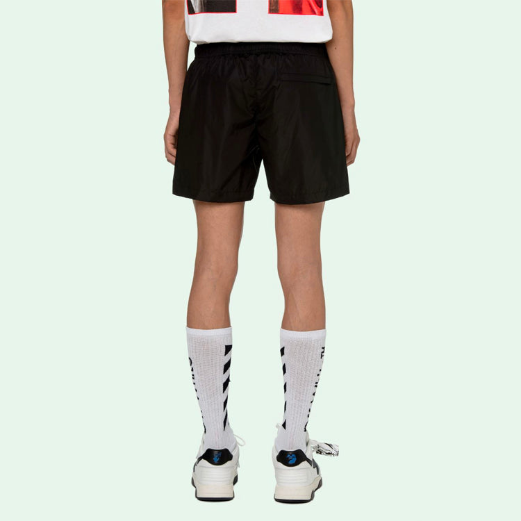 Men's Off-White SS21 Casual Logo Black Shorts OMFA003S21FAB0011001
