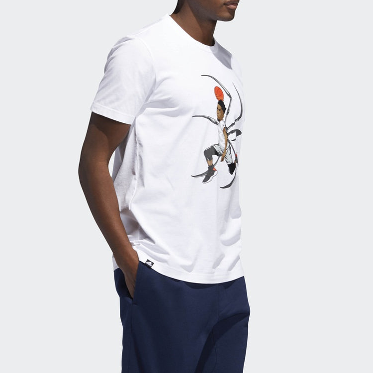 adidas Spida Geek Up Cartoon Character Printing Short Sleeve White DQ0920