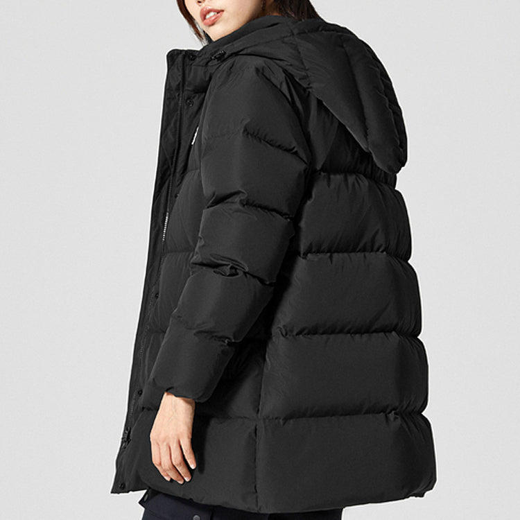 (WMNS) Skechers Graphic Hooded Down Jacket 'Red Black' L422W091