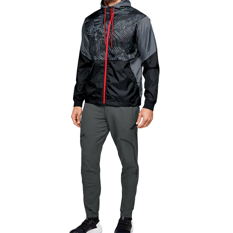 Under Armour Project Rock Legacy Windbreaker Jacket 'Grey Black Red' 1351527-001