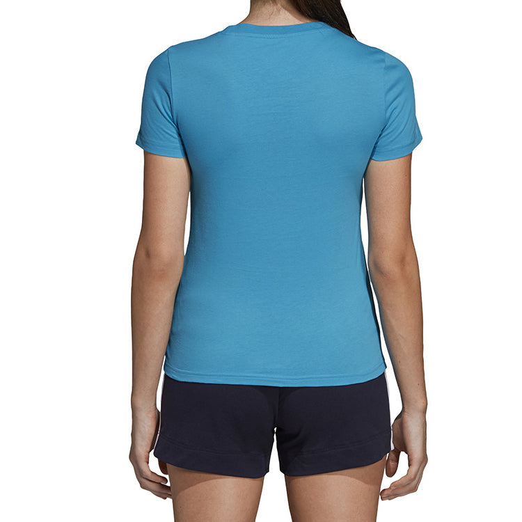 (WMNS) adidas Alphabet logo Printing Short Sleeve Blue DU0630