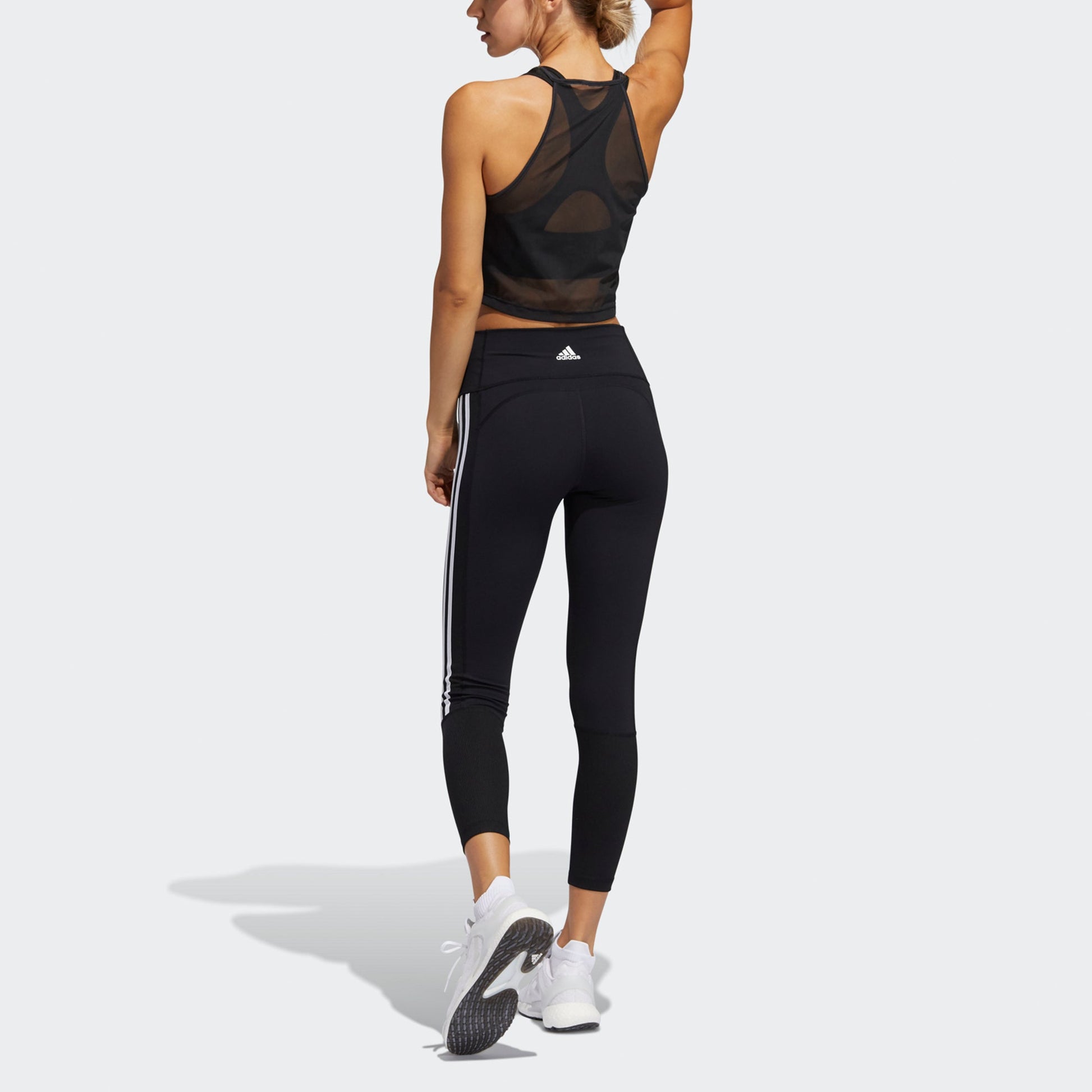 (WMNS) adidas Believe This 3-Stripes Medium Support Rib Bra Asia Sizing 'Black White' GL0570