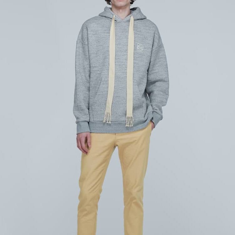 Men's LOEWE Anagram Embroidered hooded Long Sleeves Gray H6109701SI