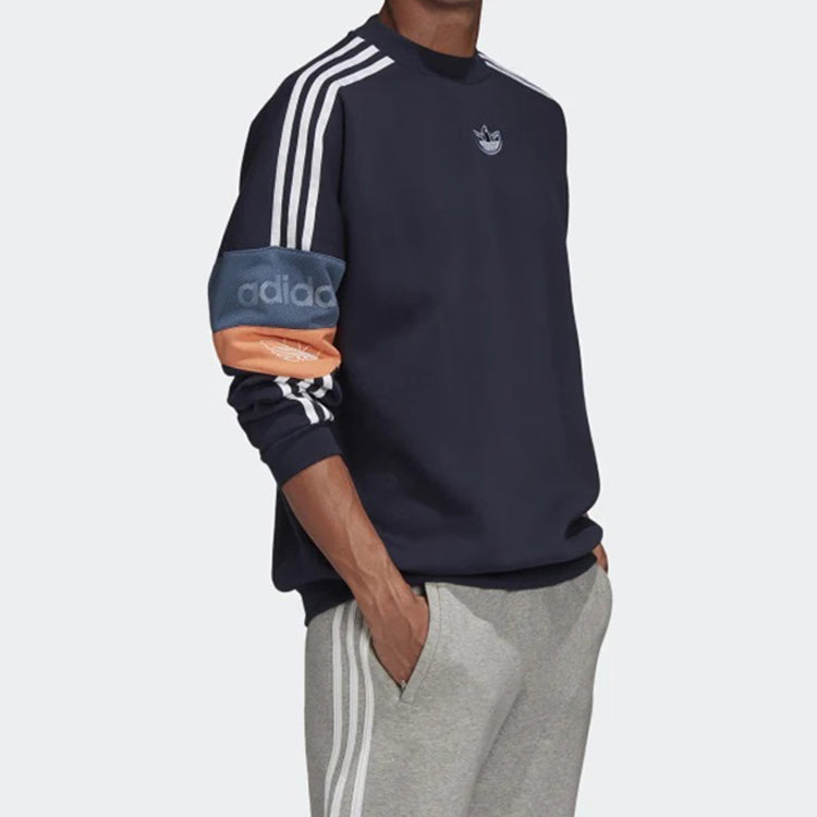 adidas originals Retro Football Round Neck Navy Blue ED7180