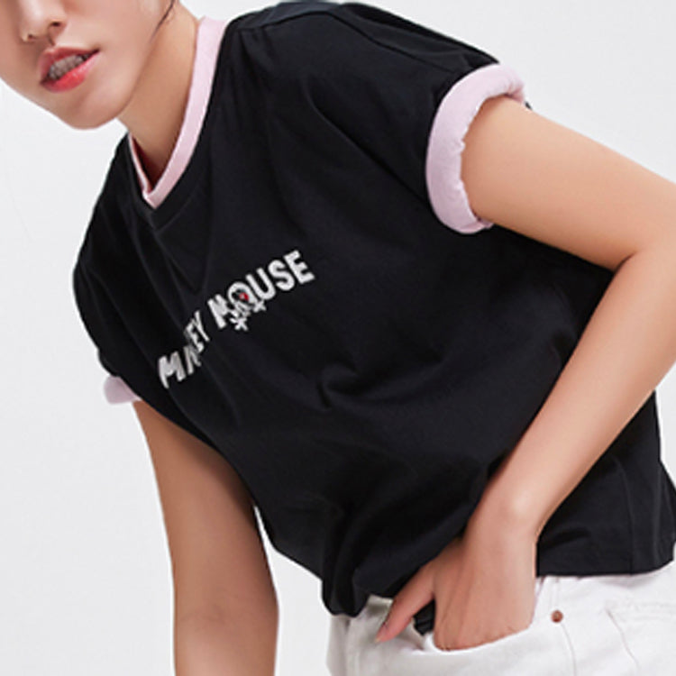 Li-Ning x Disney Crossover Sports Fashion Series Loose Round Neck Short Sleeve Black AHSP402-6