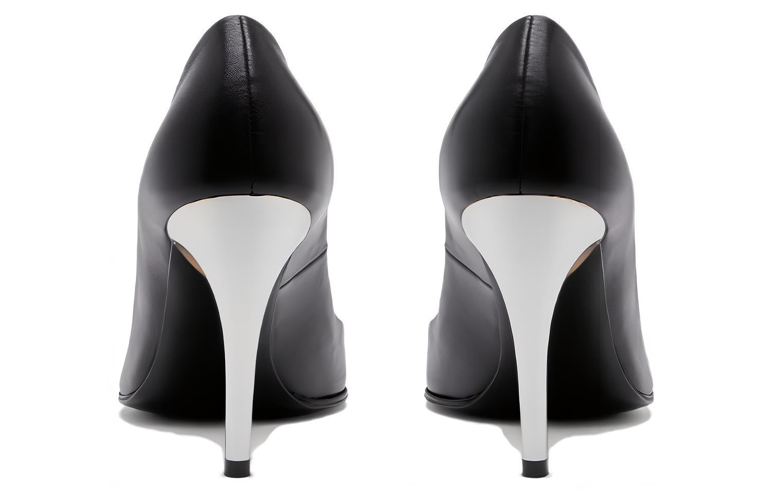 (WMNS) Alexander McQueen Armadillo Leather Pumps 'Black Silver' 780683WIEX21399