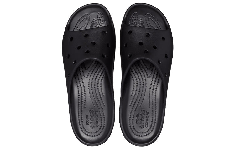 (WMNS) Crocs Platform Slide Crocs 'Black' 208180-001