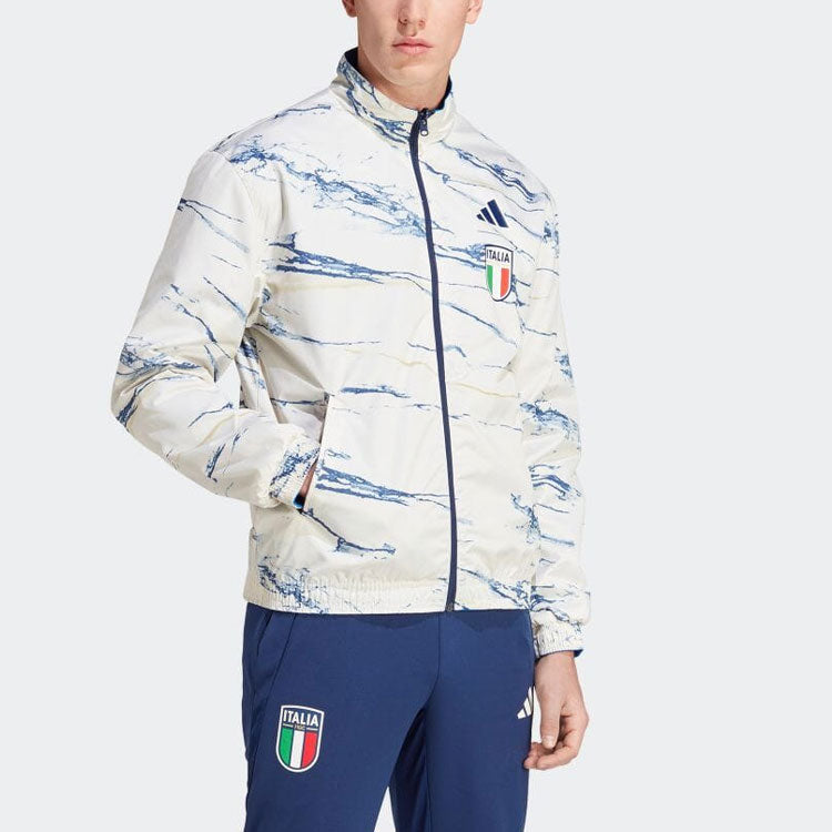 adidas Italy Anthem Reversible Jacket 'White Blue' HT2186