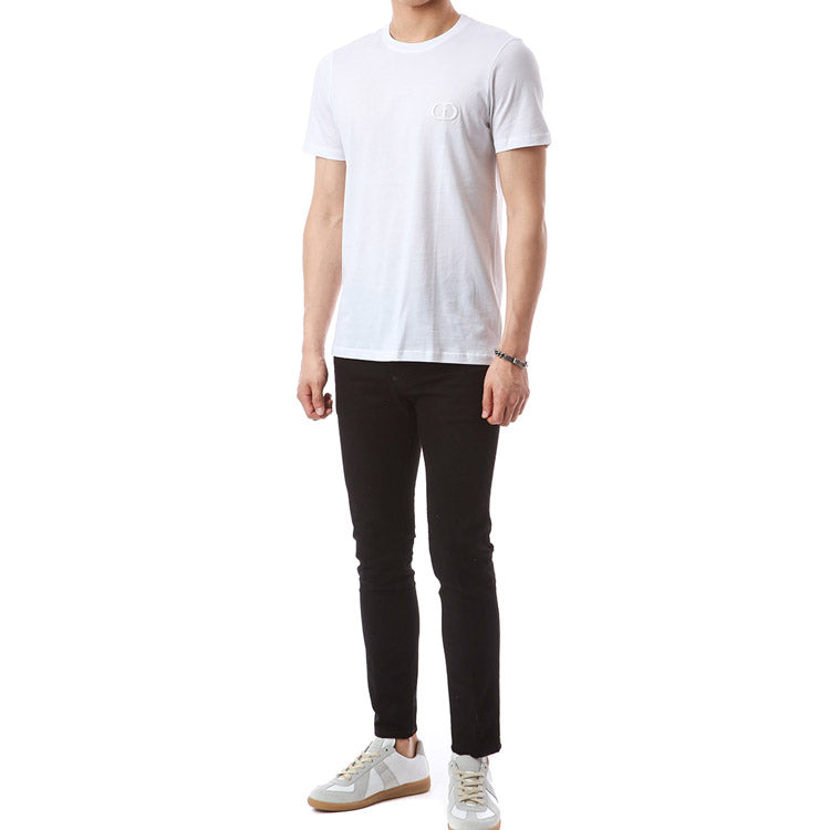 DIOR Cd Icon Logo Embroidered Short Sleeve For Men White 013J600A0589-C080