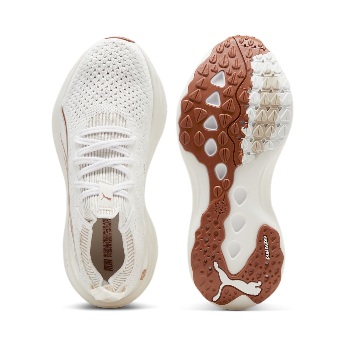 (WMNS) PUMA ForeverRun Nitro Knit 'Warm White Teak' 379140-08