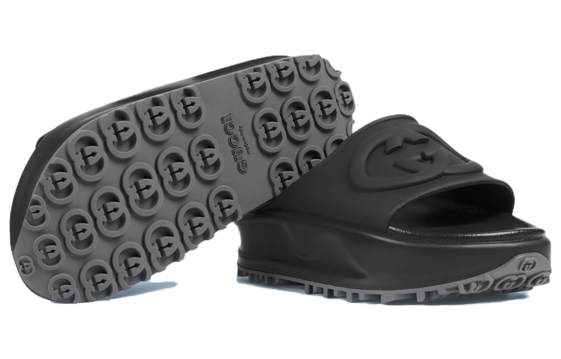 (WMNS) Gucci Interlocking G Slides 'Black' 692845-JF000-1000