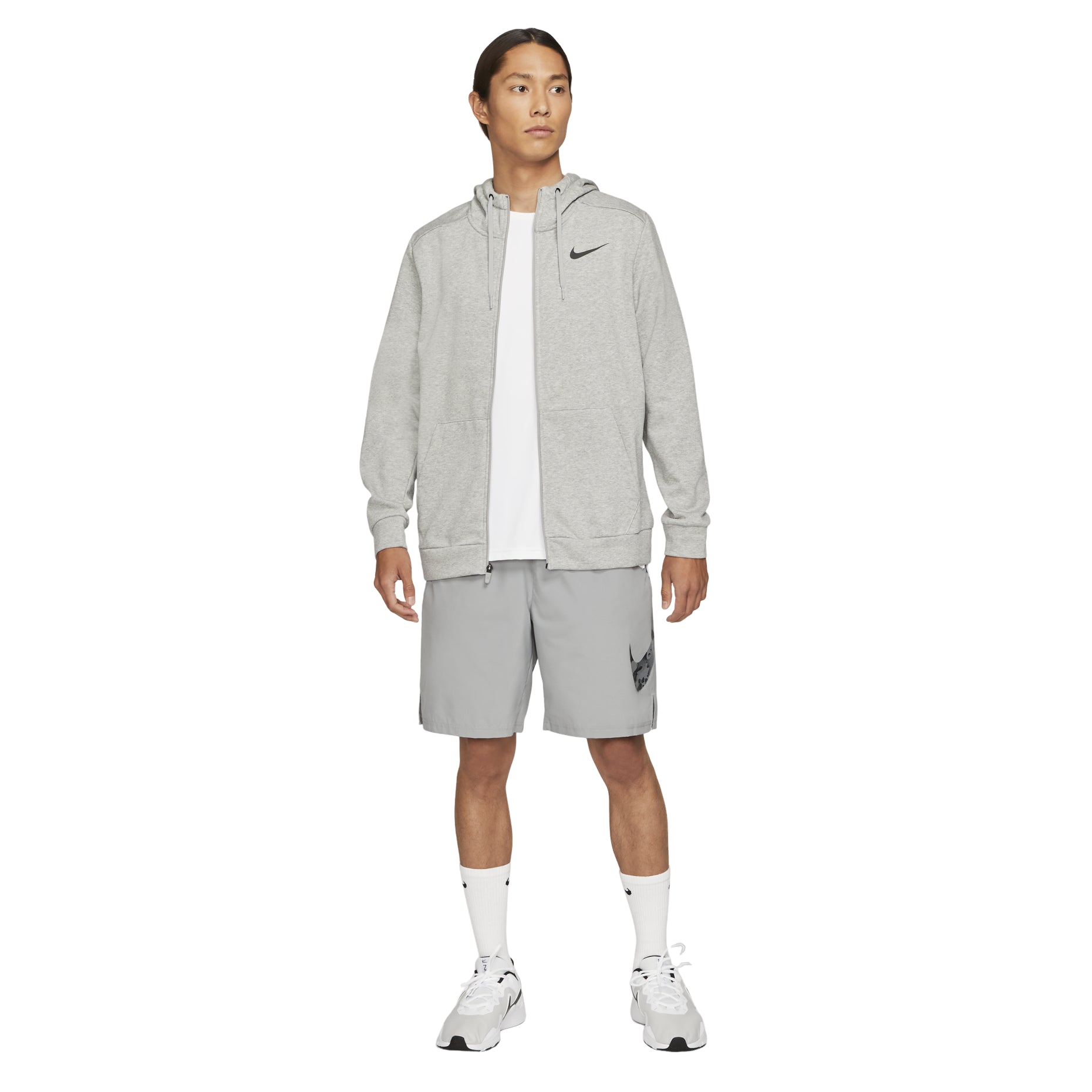 Men's Nike Mnk Dry Hoodie Fzflc Casual Sports Hooded Jacket Light Grey CZ6377-063