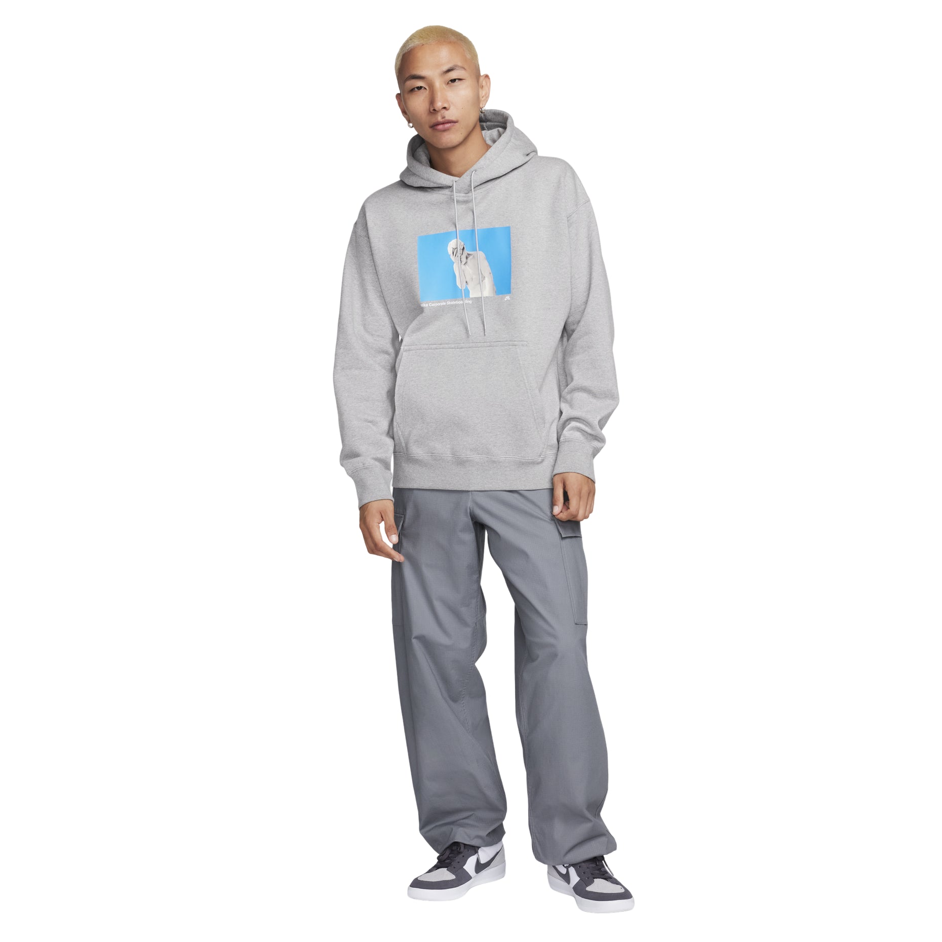 Nike SB Graphic Fleece Hoodie Asia Sizing 'Dark Grey Heather' FN2557-063