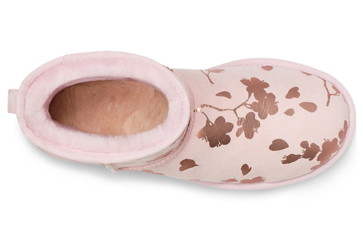 (WMNS) UGG Classic Mini Floral Foil Pink Red Fleece Lined 1118163-SLPN