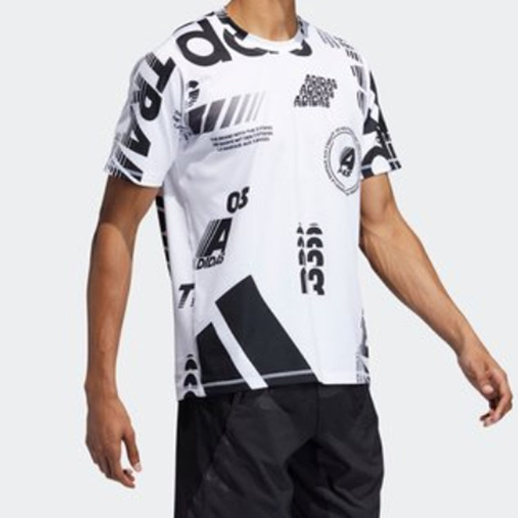 adidas FreeLift Daily Print Tee 'White Black' DX9513