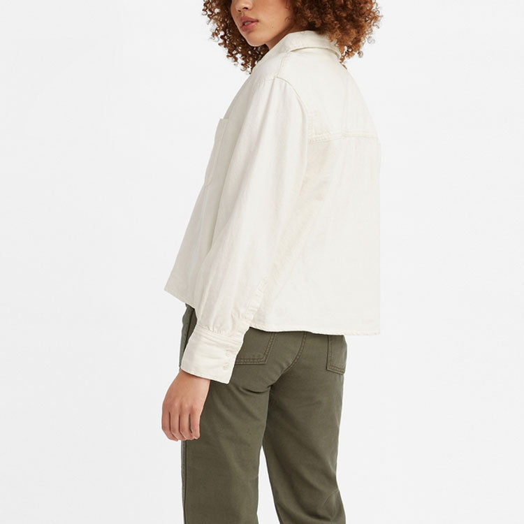 Levis lapel Short Casual Denim Shirt White 29431-0004