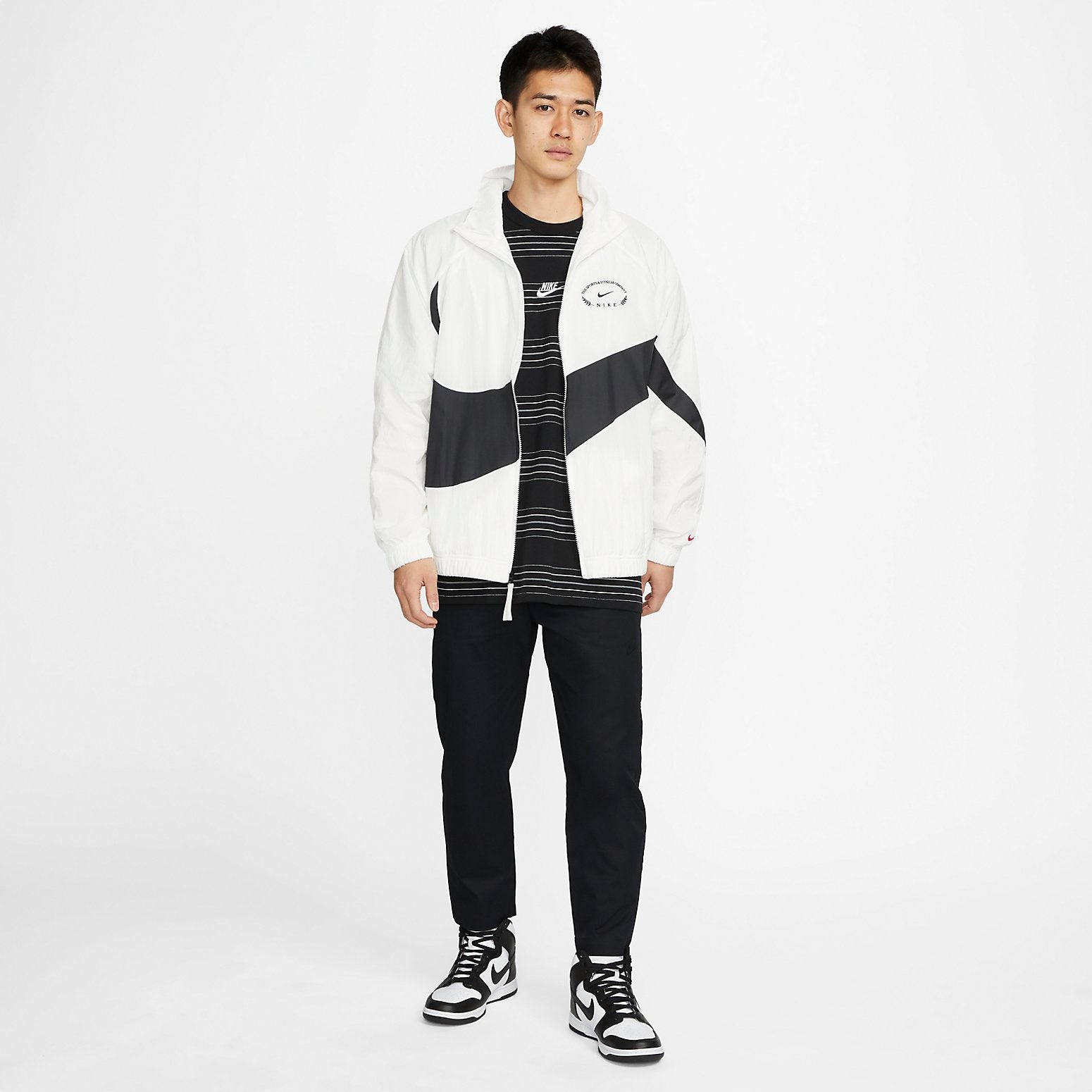 Nike Sportswear Statement Woven HBR Jacket Asia Sizing 'Sail Black' DV0531-133