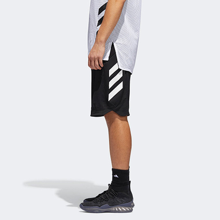 adidas Logo Printing Basketball Sports Breathable Shorts Black CE6969
