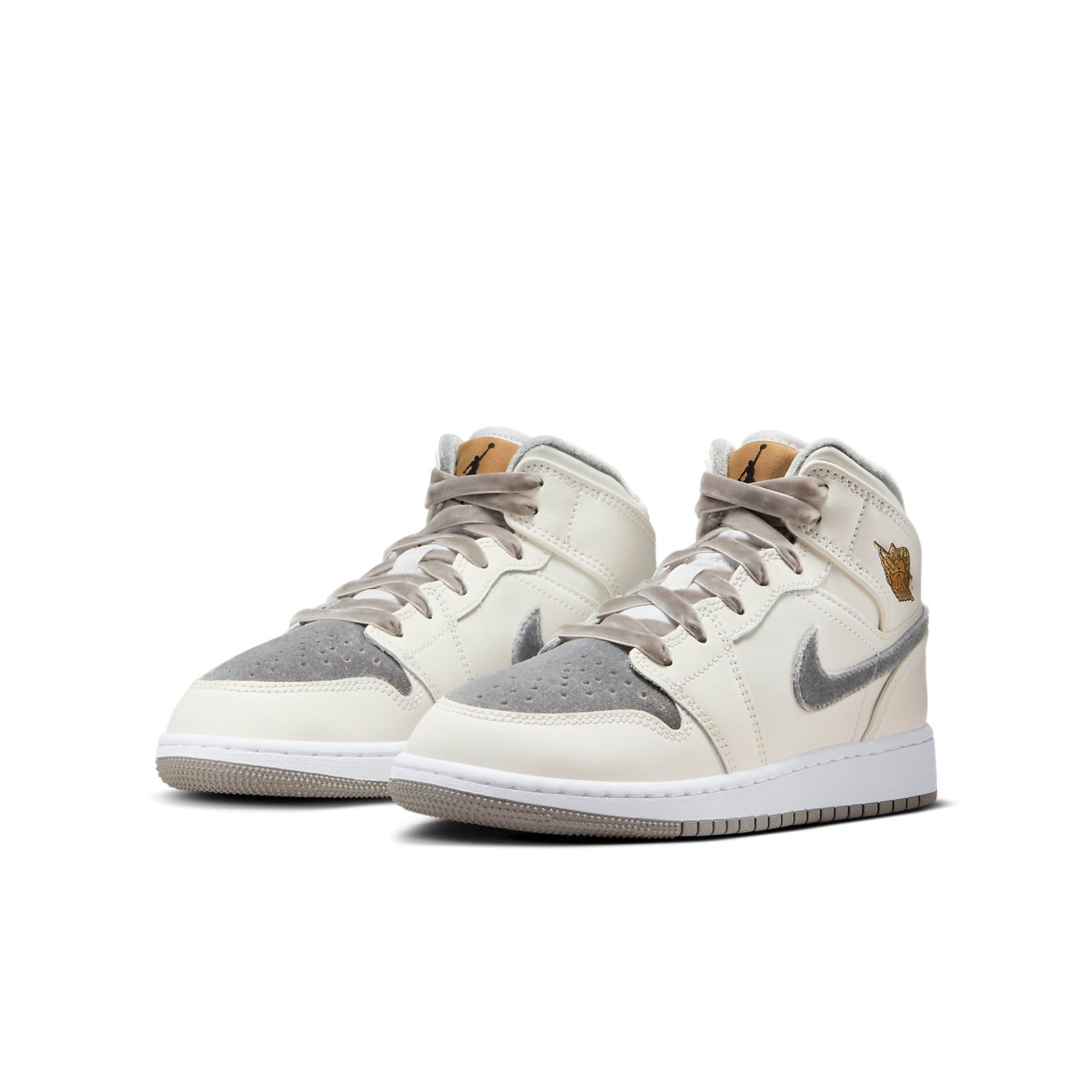 (GS) Air Jordan 1 Mid 'Grey Velvet Toe' FB9899-100