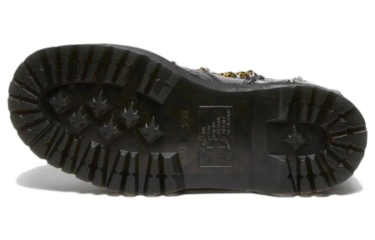 (WMNS) Dr. Martens Ghilana Max Distressed Patent Leather Platform Boots 'Black' 27788001