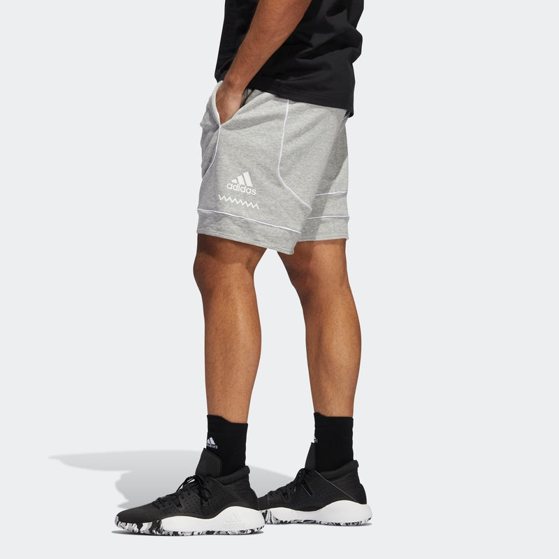 adidas Dm Cu Short logo Sports Basketball Shorts Gray FR5742