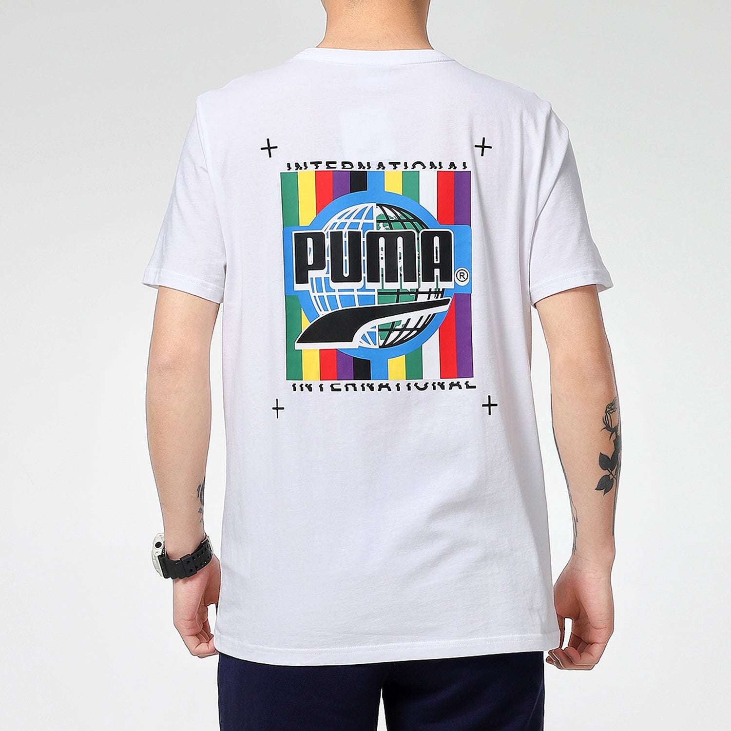 PUMA Graffiti Photo Print Short Sleeve T-Shirt 'White Blue Red' 531307-02