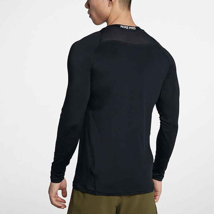 Nike logo Slim Fit Sweat-Wicking Quick Dry Gym Long Sleeves Black 838082-010