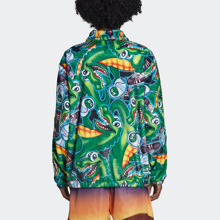 adidas originals x Kerwin Frost Crossover Cartoon Full Print lapel Jacket Green H66306