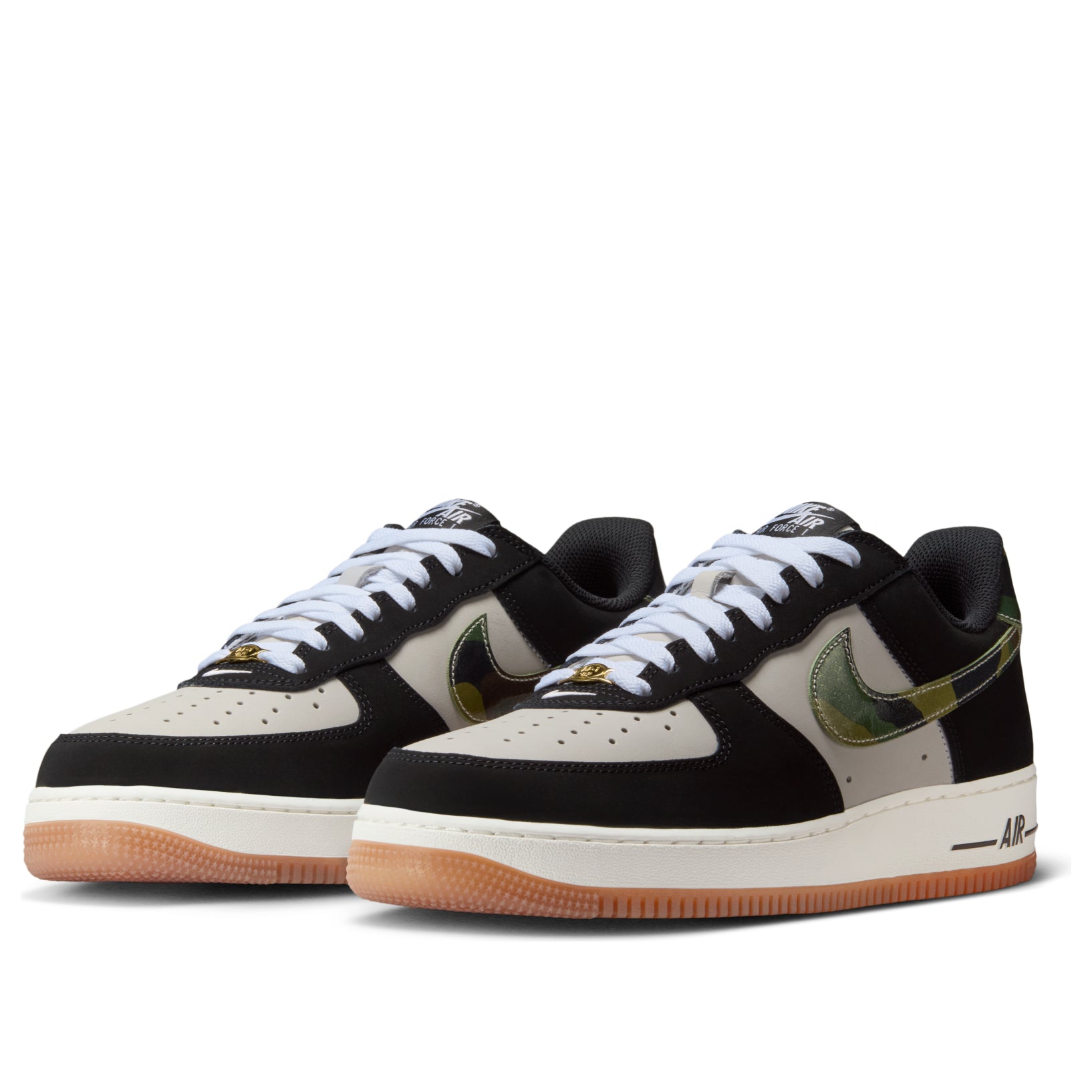 Nike Air Force 1 Low 'Black Patent Camo Swoosh' HQ1967-100