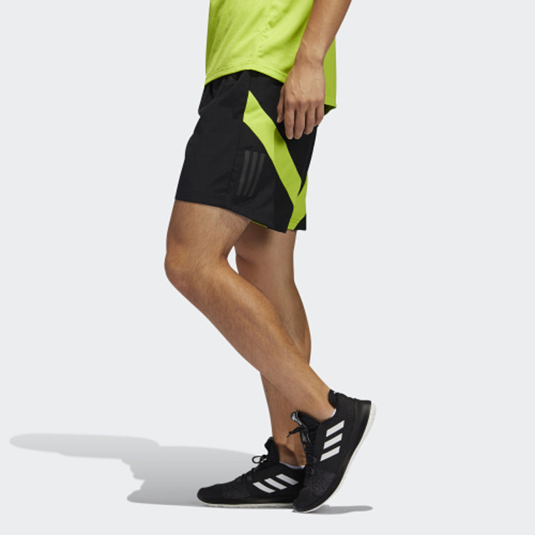 adidas Own The Run Sho Running Sports Shorts Black Green FL6956