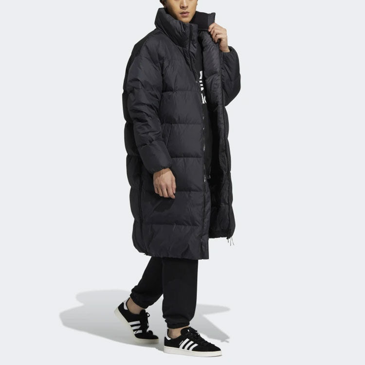 adidas originals Hvy Fil Dwn Jkt Long Stay Warm Detachable hooded down Jacket Black H58055