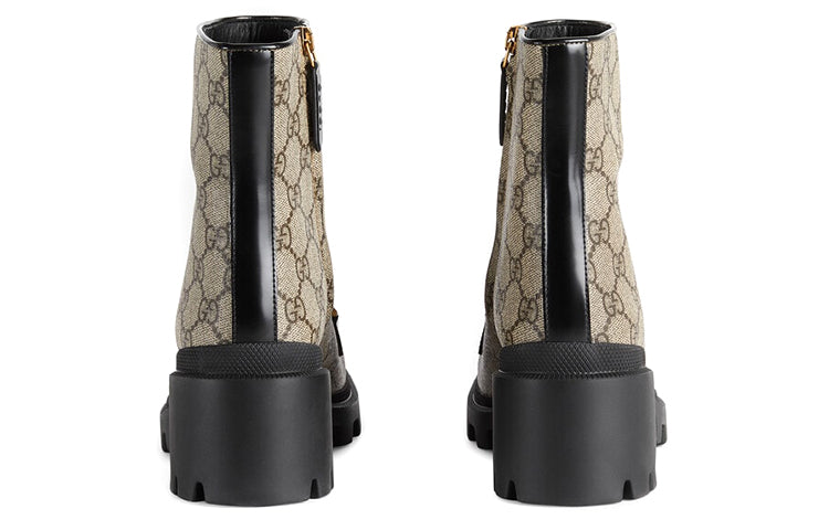 (WMNS) Gucci Horesbit Interlocking G ankle boots 'Black Ebony' 670412-2OQ50-9763